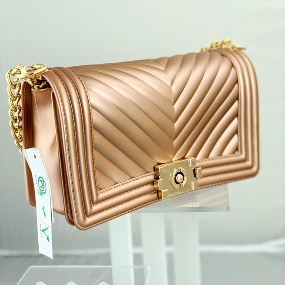 Unbranded Handbags - Jelly  Rose Gold Handbag Crossed body Purse